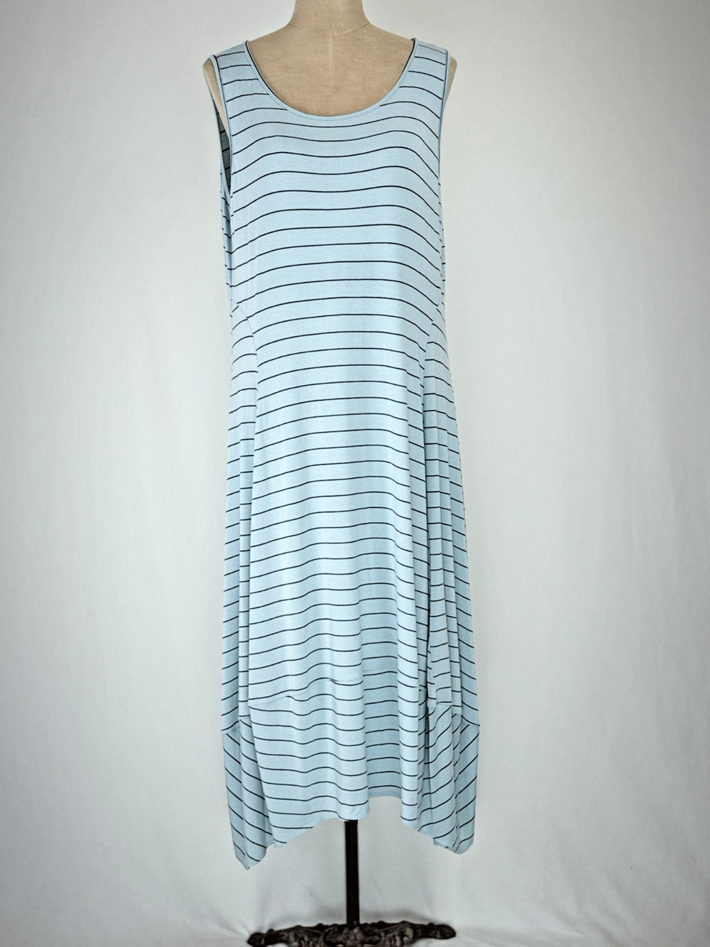 COMFY USA Light Blue w/Black Pinstripe Dress BEAUTIFUL ON!!! #0094 XL